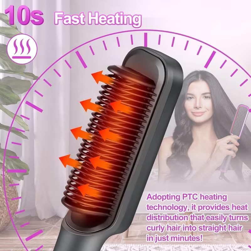 LCD Hair Straightener Brush (5 Temp Settings)