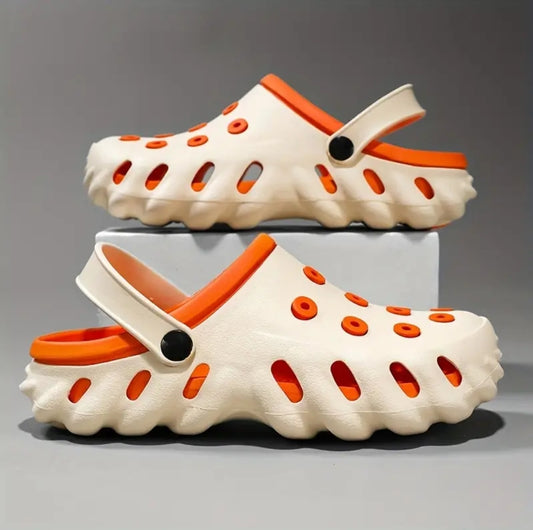 Men's Sand/Orange Dynamic Clogs.