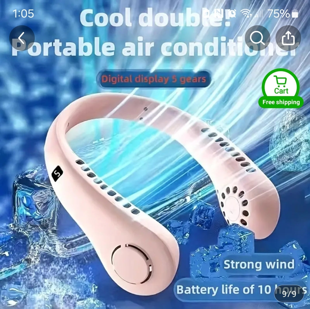 Portable 5-Speed Neck Fan